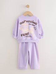 Pink/Purple Sweatshirt and Barrel Trousers Set 2 Pack (3mths-7yrs) - Image 6 of 8
