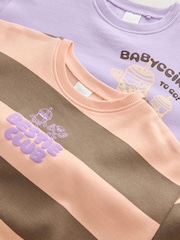 Pink/Purple Sweatshirt and Barrel Trousers Set 2 Pack (3mths-7yrs) - Image 7 of 8