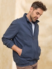 Cotton Traders Blue Washed Twill Harrington Jacket - Image 1 of 5