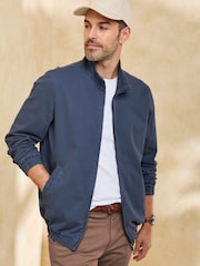 Cotton Traders Blue Washed Twill Harrington Jacket - Image 4 of 5