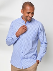 Cotton Traders Blue Long Sleeve Classic Poplin Shirt - Image 1 of 4