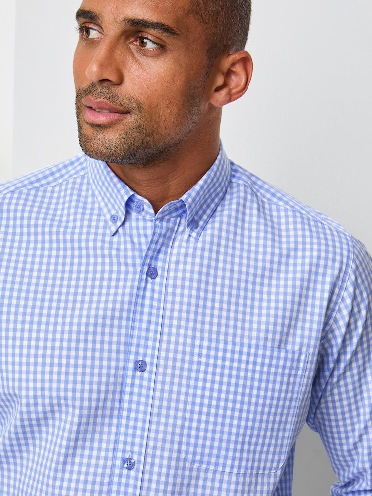 Cotton Traders Blue Long Sleeve Classic Poplin Shirt - Image 4 of 4
