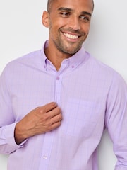 Cotton Traders Purple Long Sleeve Classic Poplin Shirt - Image 4 of 4