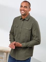 Cotton Traders Green Long Sleeve Tencel Rich Shirt - Image 1 of 4