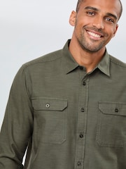 Cotton Traders Green Long Sleeve Tencel Rich Shirt - Image 4 of 4