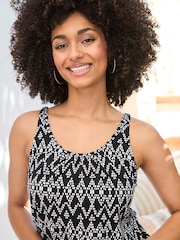 Cotton Traders Black Scoop Neck Tankini Top - Image 3 of 3