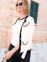 Cotton Traders White Contrast Trim Knit Vest - Image 4 of 4