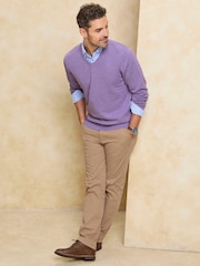 Cotton Traders Purple V-Neck Jumper - Image 4 of 5