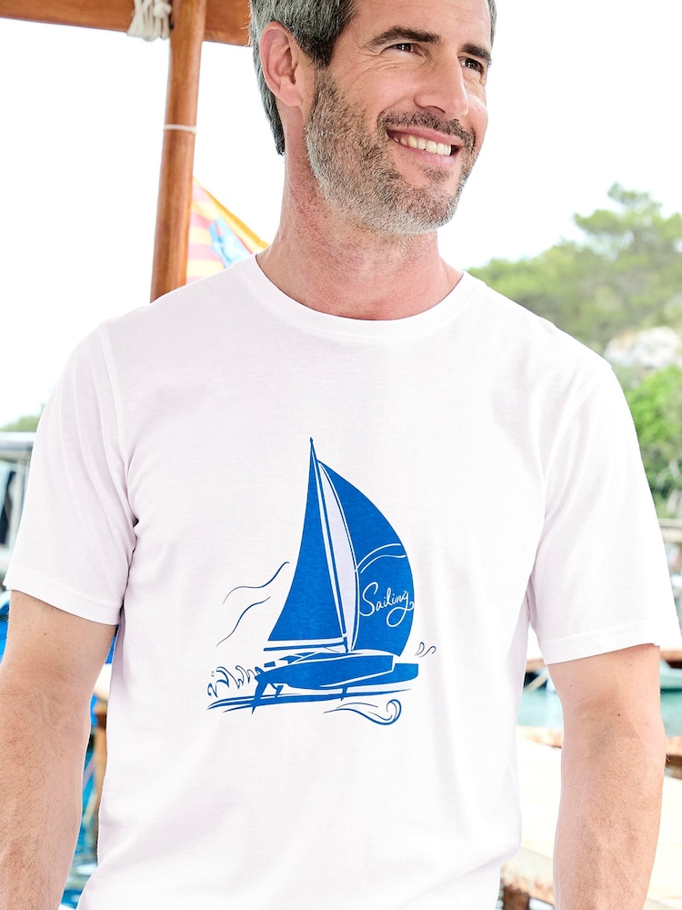 Cotton Traders White Printed T-Shirt - Image 4 of 4