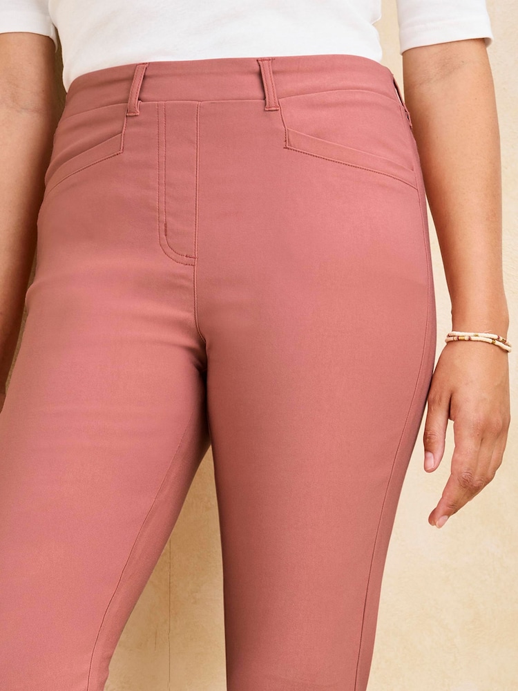 Cotton Traders Pink Super Stretchy Pull On Slim Leg Trousers - Image 2 of 2
