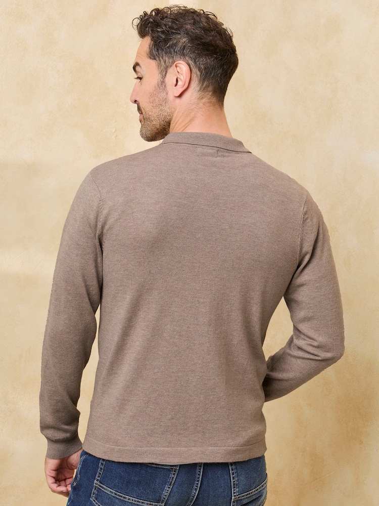 Cotton Traders Grey Luxury Merino Zip Through Cardigan - Image 2 of 4
