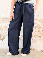 Cotton Traders Blue Pull On Denim Trousers - Image 1 of 3