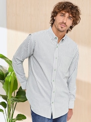 Cotton Traders Green Signature Long Sleeve Oxford Shirt - Image 1 of 4