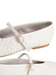Dune London White Leather Headliner Ballet Pumps - Image 6 of 6