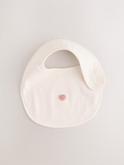 Ecru/Pink Cloud Baby Bibs 5 Pack - Image 2 of 8