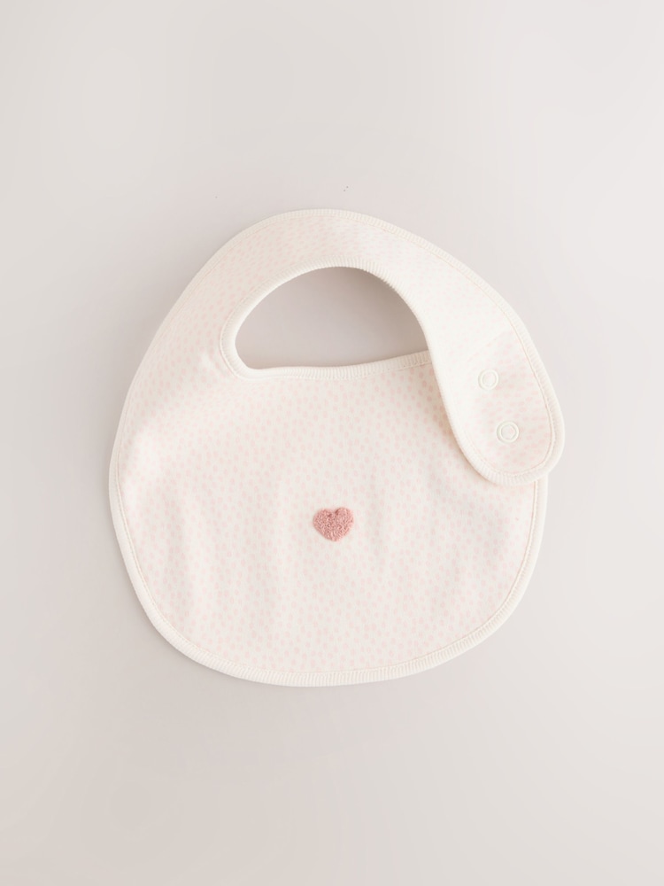 Ecru/Pink Cloud Baby Bibs 5 Pack - Image 2 of 8 Ecru/Pink Cloud Baby Bibs 5 Pack - Image 2 of 8