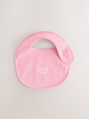 Ecru/Pink Cloud Baby Bibs 5 Pack - Image 5 of 8