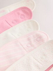 Ecru/Pink Cloud Baby Bibs 5 Pack - Image 7 of 8