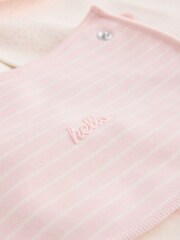 Ecru/Pink Cloud Baby Bibs 5 Pack - Image 8 of 8