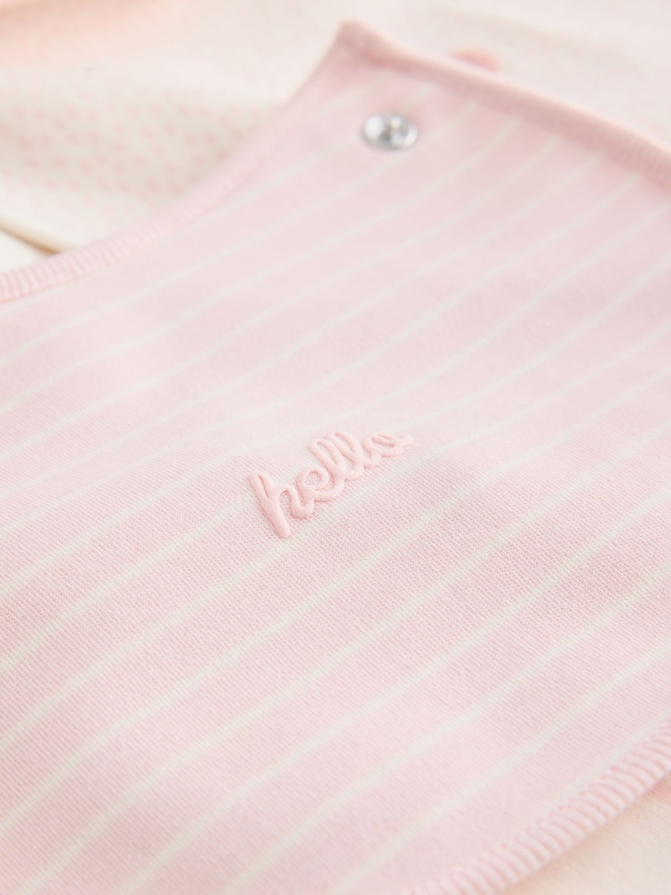 Ecru/Pink Cloud Baby Bibs 5 Pack - Image 8 of 8 Ecru/Pink Cloud Baby Bibs 5 Pack - Image 8 of 8
