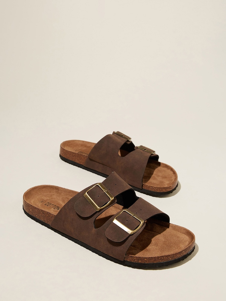 Cotton On Brown Double Buckle Sandals - Image 2 of 6
