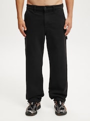 Cotton On Black Baggy Worker Trousers - Image 1 of 6