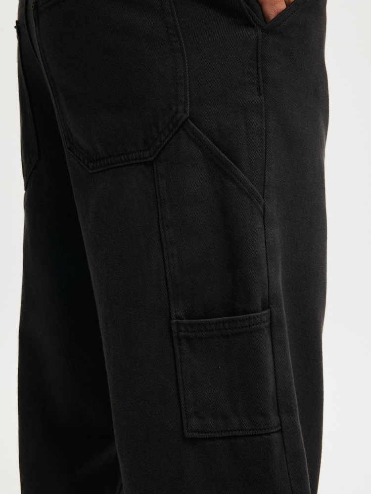 Cotton On Black Baggy Worker Trousers - Image 6 of 6