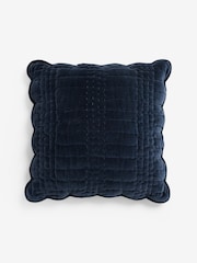 Laura Ashley Navy Brady Scallop Cushion - Image 4 of 5