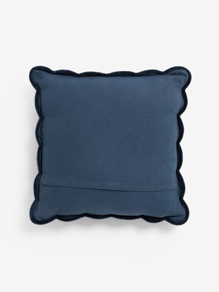 Laura Ashley Navy Brady Scallop Cushion - Image 5 of 5 Laura Ashley Navy Brady Scallop Cushion - Image 5 of 5