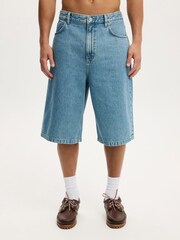 Cotton On Blue Super Baggy Jort Shorts - Image 1 of 7