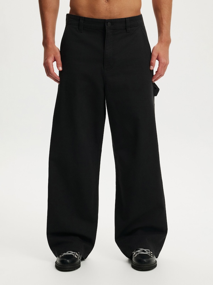 黑色 - Cotton On Super Baggy Worker Trousers - 圖片 1/9