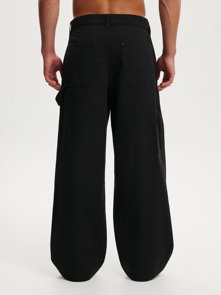 黑色 - Cotton On Super Baggy Worker Trousers - 圖片 2/9