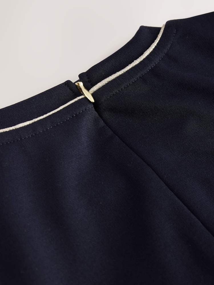 Baker by Ted Baker Navy Peplum Hem Ponte Dress - Image 12 of 12