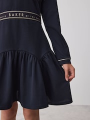 Baker by Ted Baker Navy Peplum Hem Ponte Dress - Image 3 of 12