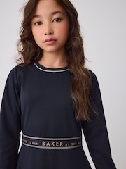 Baker by Ted Baker Navy Peplum Hem Ponte Dress - Image 4 of 12
