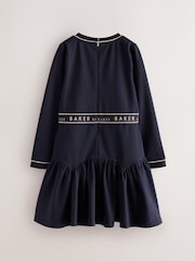 Baker by Ted Baker Navy Peplum Hem Ponte Dress - Image 6 of 12