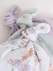 Lilac Fairy Mouse Tie Top Baby Hat 3 Pack (0-12mths) - Image 6 of 6