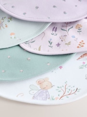 Lilac Fairy Mouse Baby Bibs 5 Pack - Image 8 of 8