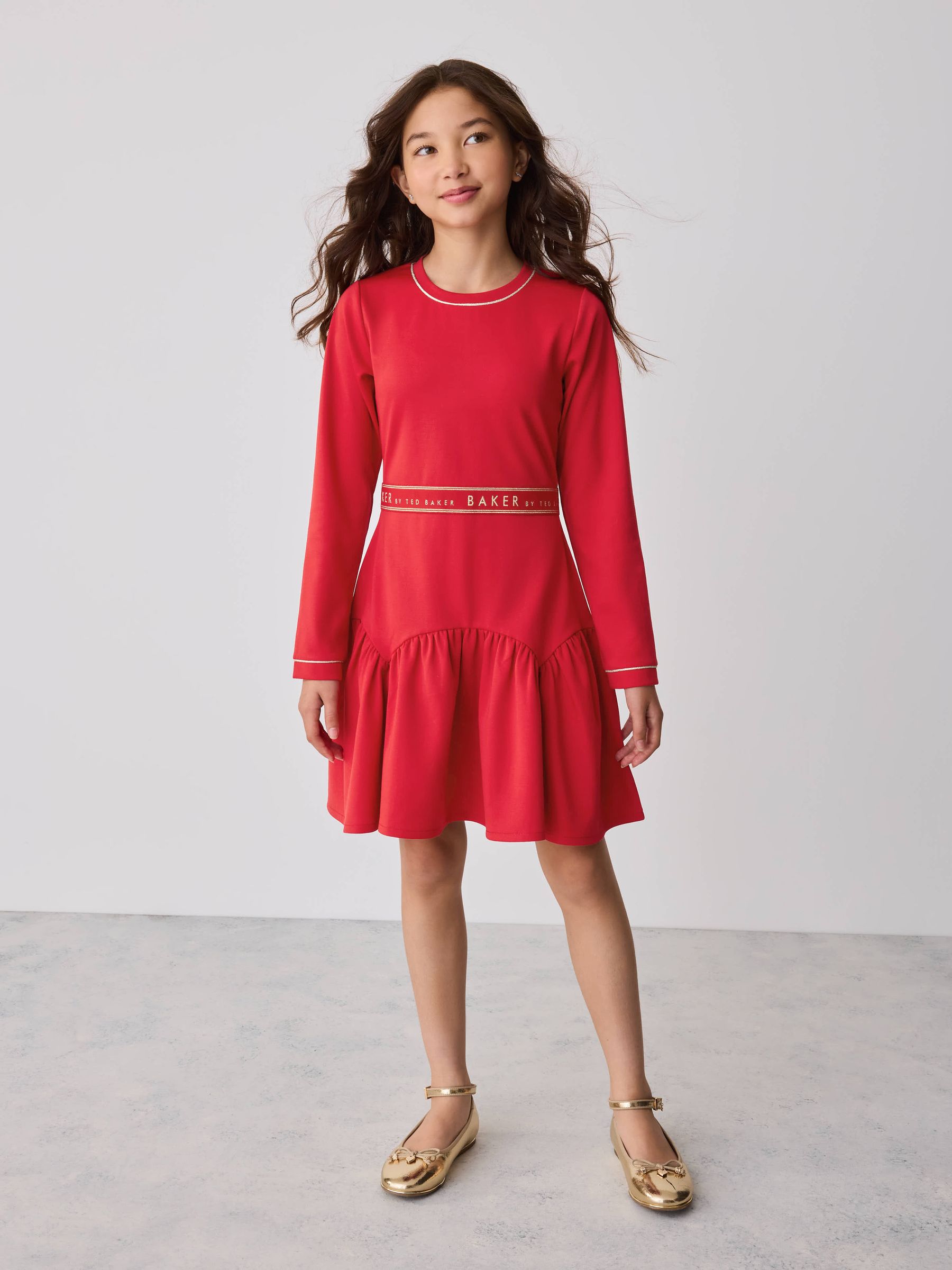 Baker by Ted Baker Navy Peplum Hem Ponte Dress