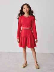 Baker by Ted Baker Red Peplum Hem Ponte Dress - Image 1 of 10