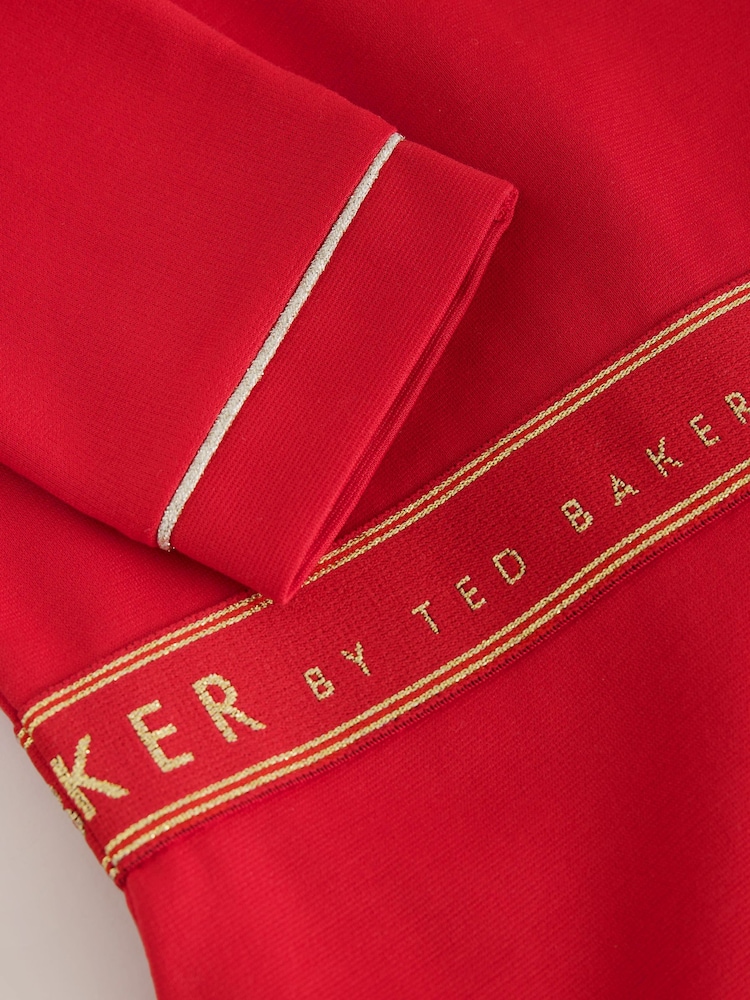 Baker by Ted Baker Red Peplum Hem Ponte Dress - Image 10 of 10
