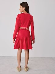 Baker by Ted Baker Red Peplum Hem Ponte Dress - Image 2 of 10