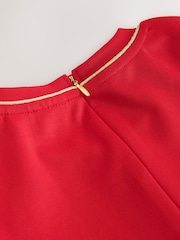 Baker by Ted Baker Red Peplum Hem Ponte Dress - Image 9 of 10