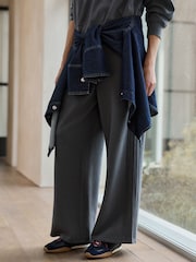 Charcoal Gray - N. Premium Slinky Wide Leg Joggers - Larawan 2 ng 5