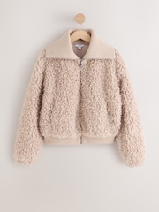 Neutro - Faux Fur Curly Zip Through Jacket - Imagen 7 de 10