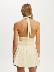 Cotton On Natural Kaity Halter Mini Dress - Image 2 of 4