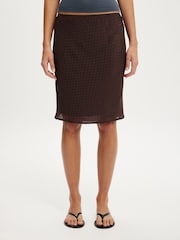 Cotton On Brown Layla Midi Slip Skirt - Image 4 of 5