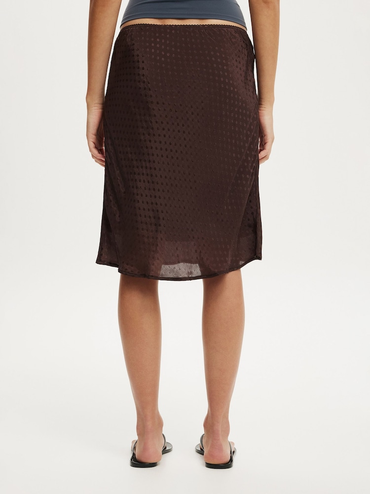 Cotton On Brown Layla Midi Slip Skirt - Image 5 of 5