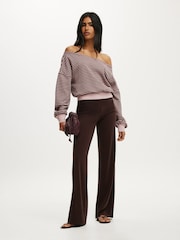 Cotton On Pink Relaxed Off Shoulder Jumper - Image 4 of 6