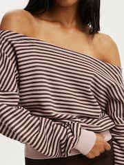 Cotton On Pink Relaxed Off Shoulder Jumper - Image 5 of 6